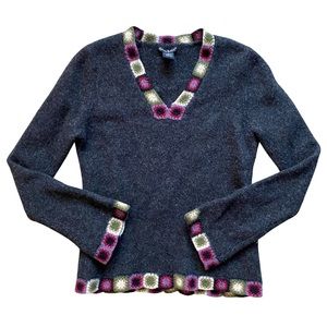 Wool flare sleeve sweater